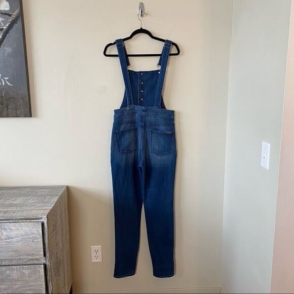 7 For All Mankind-Janette Tapered Medium Wash Overalls (Size:27) - Picture 4 of 16